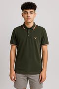 Green Twin Tipped Polo T-shirt