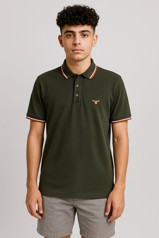 Green Twin Tipped Polo T-Shirt